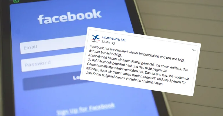 Vorschaubild: Nach Sperre: Unzensuriert.at ist wieder zurück auf Facebook