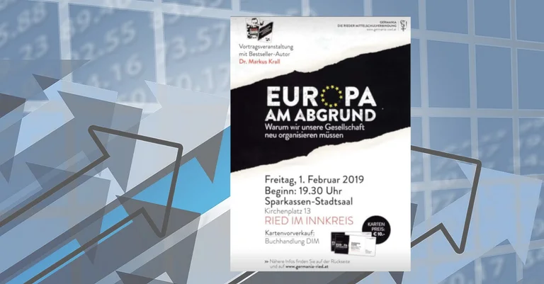 Vorschaubild: „Europa am Abgrund“: Bestseller-Autor Markus Krall spricht in Ried