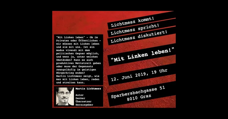 Vorschaubild: „Mit Linken leben“: Martin Lichtmesz spricht bei Grazer Burschenschaft