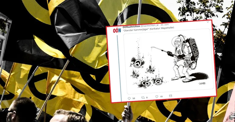 Vorschaubild: Identitäre als Ungeziefer: Kritik an umstrittener OÖN-Karikatur