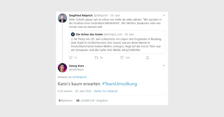 Vorschaubild: #TeamUmvolkung: Sprecher der Grünen Jugend provoziert auf Twitter