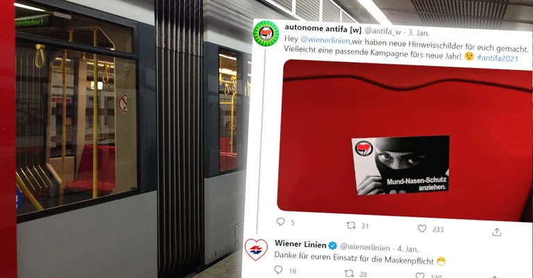 Vorschaubild: Befremdlich: Wiener Linien bedanken sich bei der Antifa