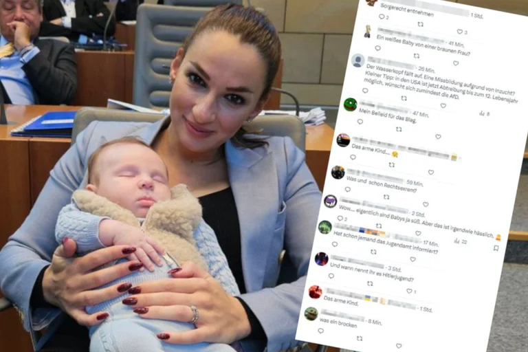Vorschaubild: Linke Hasswelle gegen AfD-Abgeordnete und ihr Baby nach Foto im Landtag
