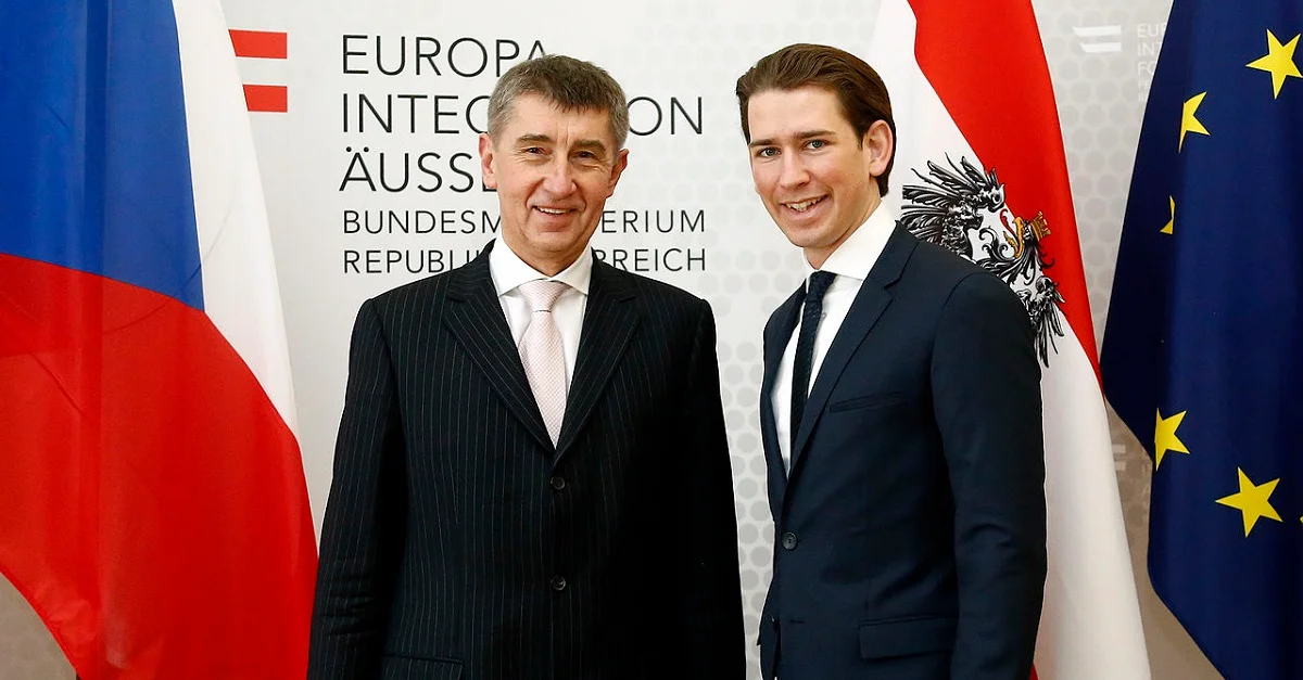 Andrej Babiš (links) mit Sebastian Kurz (rechts): By Bundesministerium für Europa, Integration und Äusseres (Treffen Vizepremier Babis) [CC BY 2.0], via Wikimedia Commons
