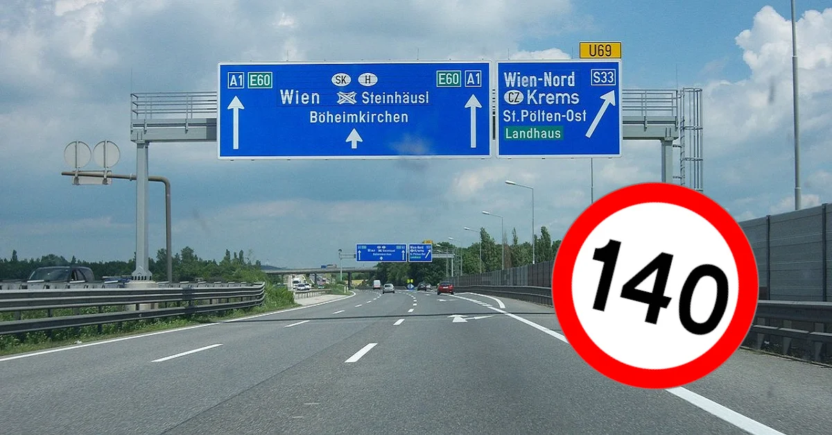 Bild Westautobahn: User &#8218;My Friend&#8216; via Wikimedia Commons [CC BY-SA 3.0] / Bild &#8222;140 km/h&#8220;: Wikimedia Commons [CC0] / Collage: Die Tagesstimme (Symbolbild)
