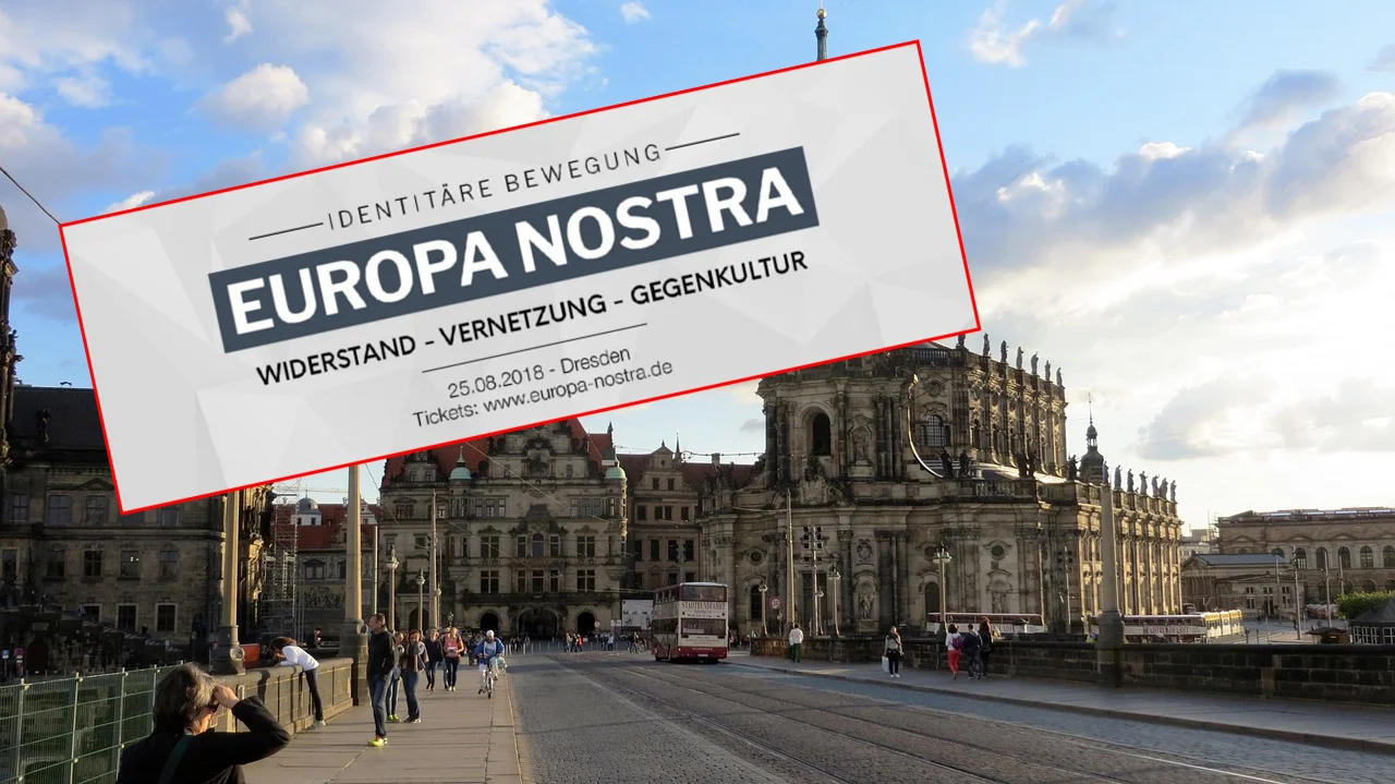 Symbolbild Dresden (CC0) / Banner Europa Nostra: Identitäre Bewegung Deutschland / Collage: Die Tagesstimme