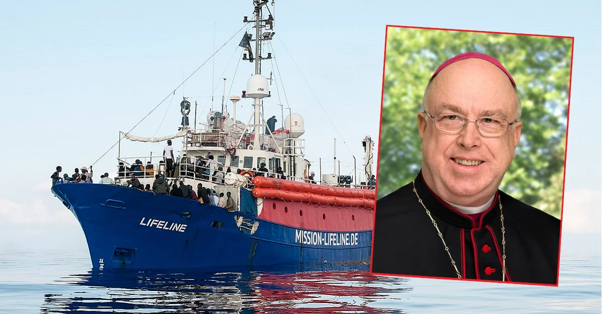 Bild Lifeline: Hermine Poschmann / Mission Lifeline via Wikimedia Commons [CC BY-SA 3.0] (Bild zugeschnitten) // Bild Becker: Fotoarchiv Pressestelle Erzbistum Paderborn / Foto Leninger Paderborn via Wikimedia Commons [CC BY 3.0] (umrandet) // Collage: Die Tagesstimme.
