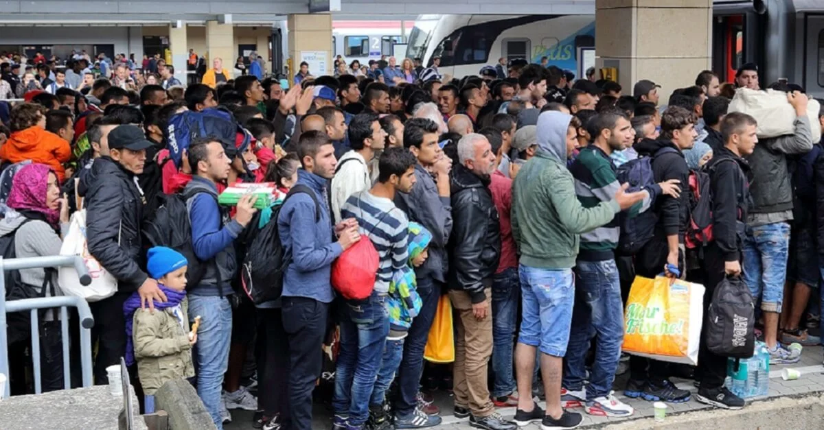 Migranten am Wiener Westbahnhof 2015