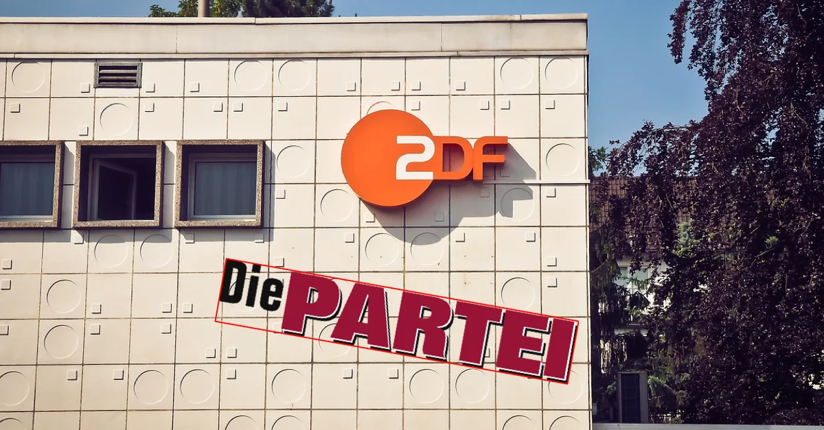 Symbolbild (ZDF): Pixabay [CC0], Logo von &#8222;Die Partei&#8220;: Wikimedia Commons [CC0] / Collage: Die Tagesstimme
