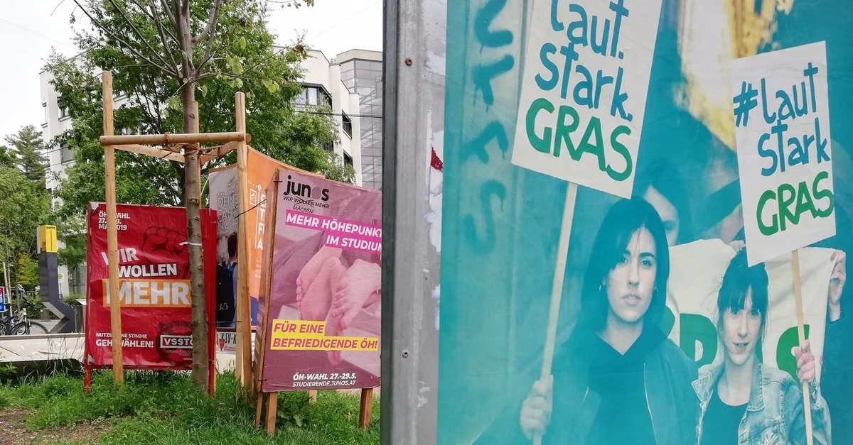 Bild: Wahlplakate zur ÖH-Wahl 2019 / Bild privat