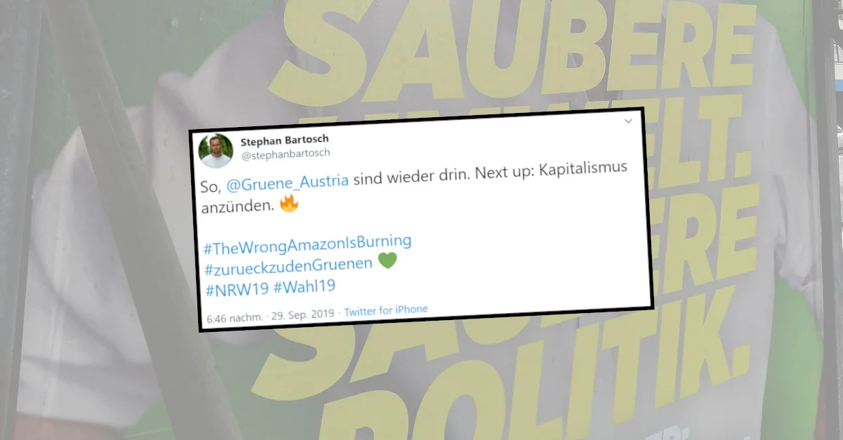 Screenshot: Twitter / Symbolbild Grünen-Wahlplakat 2019 & Collage: Die Tagesstimme.