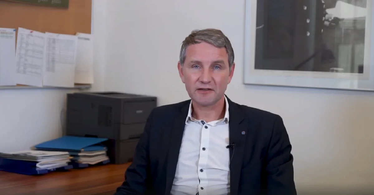 Björn Höcke veröffentlichte seine Videobotschaft auf Facebook. Bild: Facebook / Björn Höcke