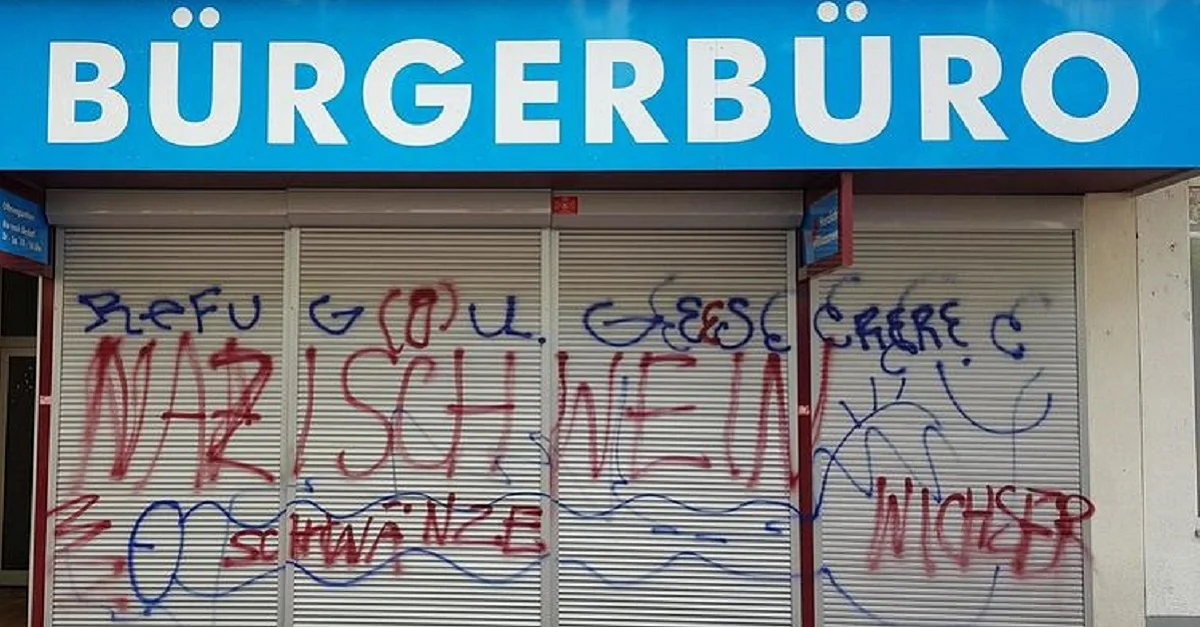 Das Bürgerbüro der AfD wurde erneut beschmiert. Bild: AfD