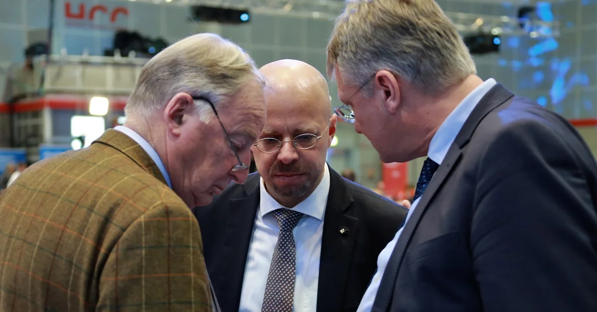 Alexander Gauland, Andreas Kalbitz und Jörg Meuthen (v.l.n.r) beim AfD-Bundesparteitag 2017 in Hannover. Bild: Metropolico.org