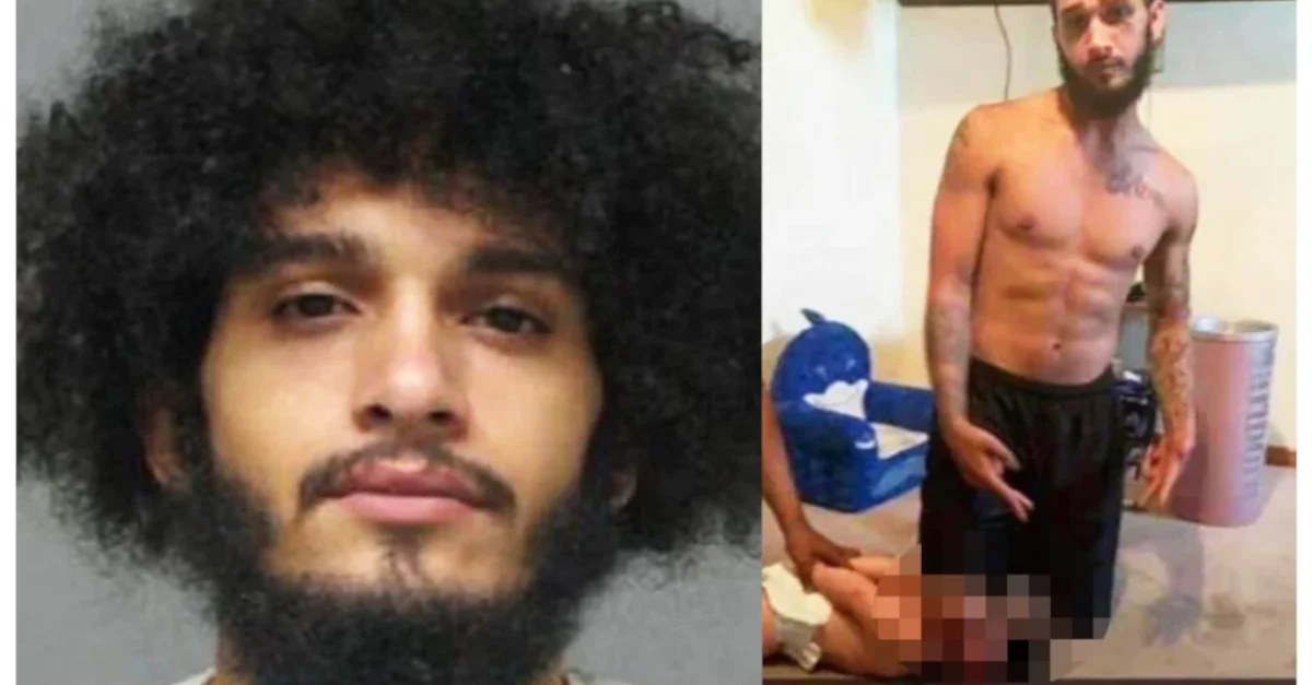 Bild: Auf dem Bild ist zu sehen, wie der 20-jährige Festgenommene auf dem Hals eines weißen Kleinkindes kniet / Screenshot Twitter / Clark County Sheriff’s Office