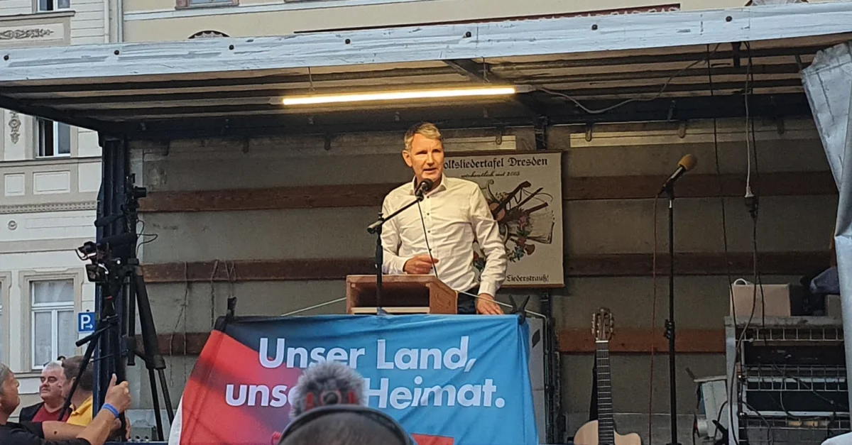 Der Thüringer AfD-Chef sprach am Freitag in Grimma. Bild: privat