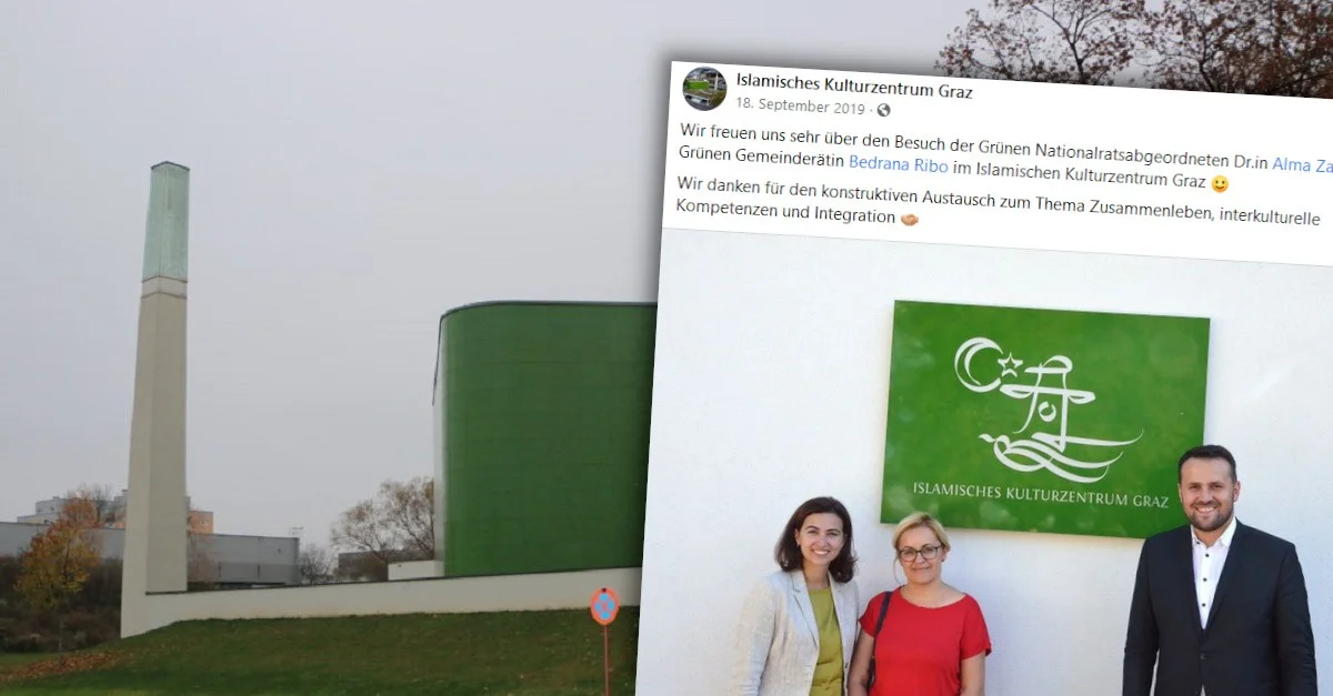 Bild IKZ-Moschee: (C) Freilich-Magazin; Screenshot: Facebook; Collage: Tagesstimme.