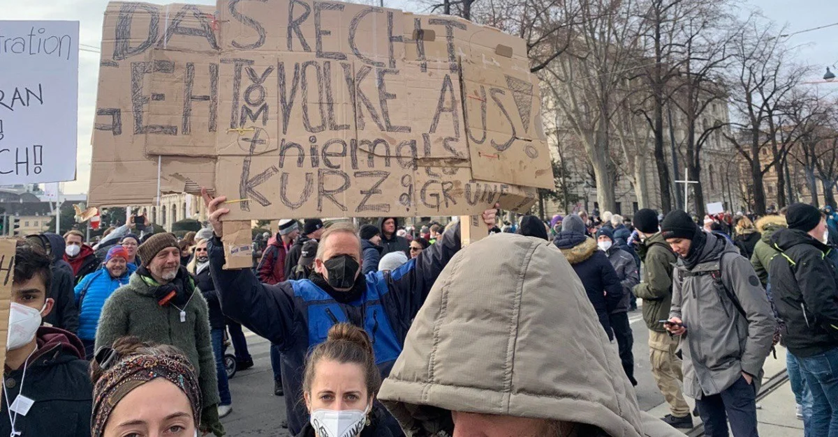 Corona-Protest am 31. Januar 2021 in Wien. Bild: TAGESSTIMME.