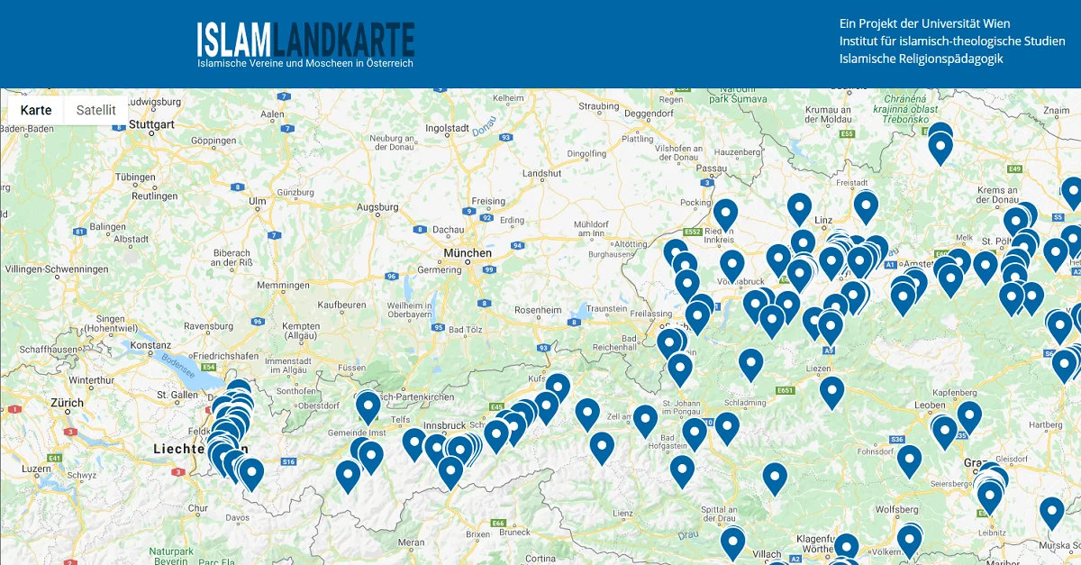 Screenshot: www.islam-landkarte.at