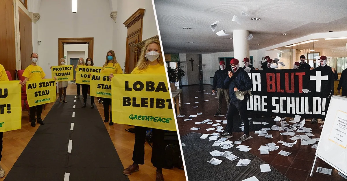 Fotos: (C) Dennis Todorov / Greenpeace (red. Nutzung) // (C) Widerstand in Bewegung // Komposition: Tagesstimme