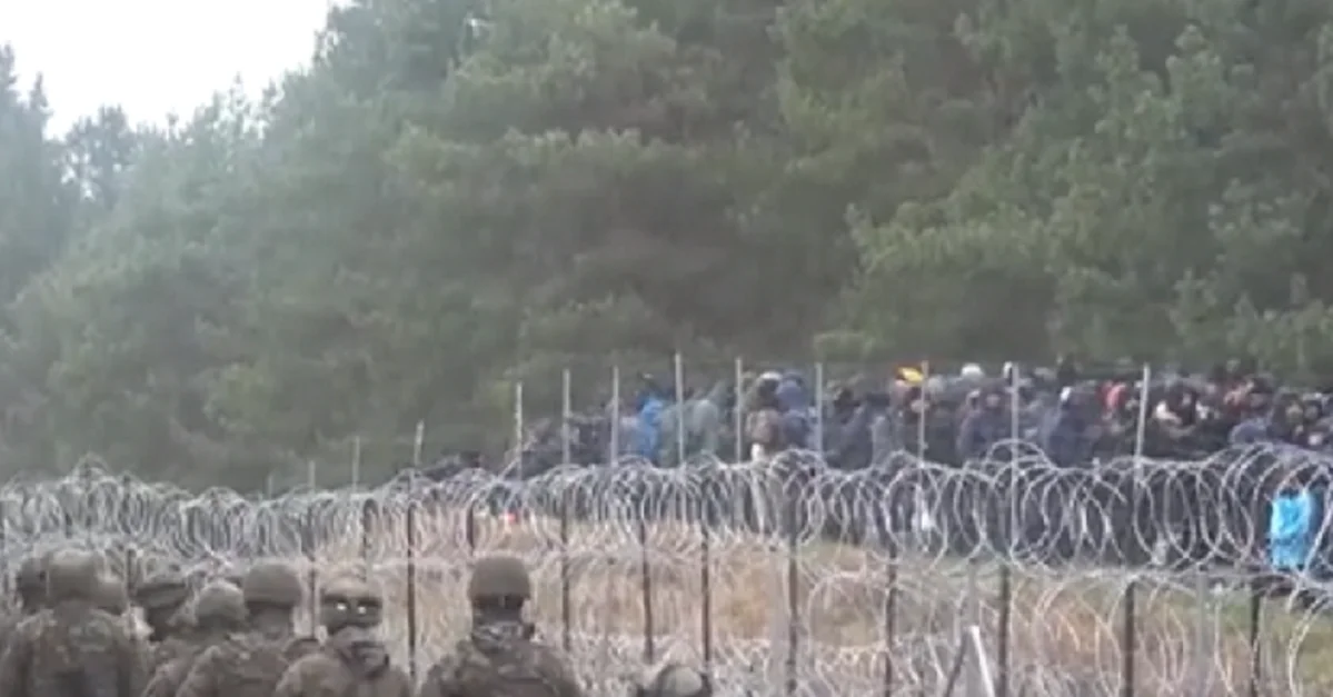 Migranten an der polnischen Grenze. Bild: Twitter /
Ministerstwo Obrony Narodowej