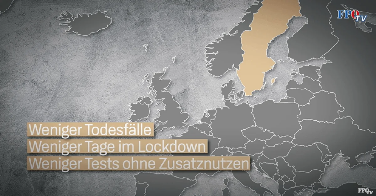 Screenshot aus der Reportage &#8222;Der schwedische Weg&#8220;. (c) FPÖ-TV
