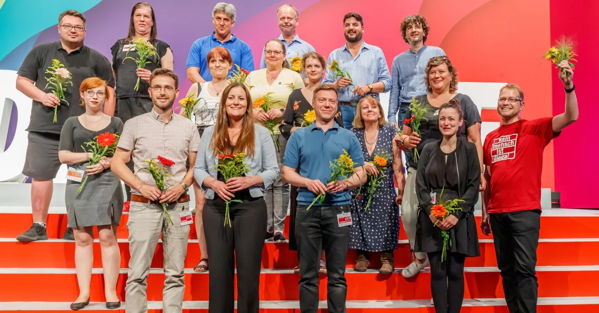 Bundesparteitag 2022 Die Linke: der neu gewählte Parteivorstand, Steffen Prößdorf, CC BY-SA 4.0, via Wikimedia Commons (Bild zugeschnitten)