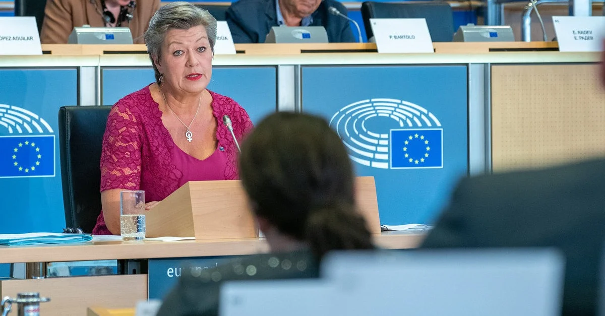 Bild: EU-Innenkommissarin Ylva Johansson / Bild: flickr CC BY 2.0 (Bild skaliert und zugeschnitten)