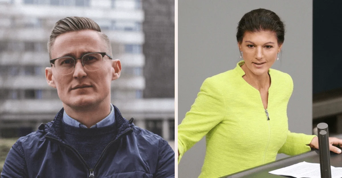 Benedikt Kaiser / Sahra Wagenknecht (Die Linke) © metropolico.org (Collage: Freilich)