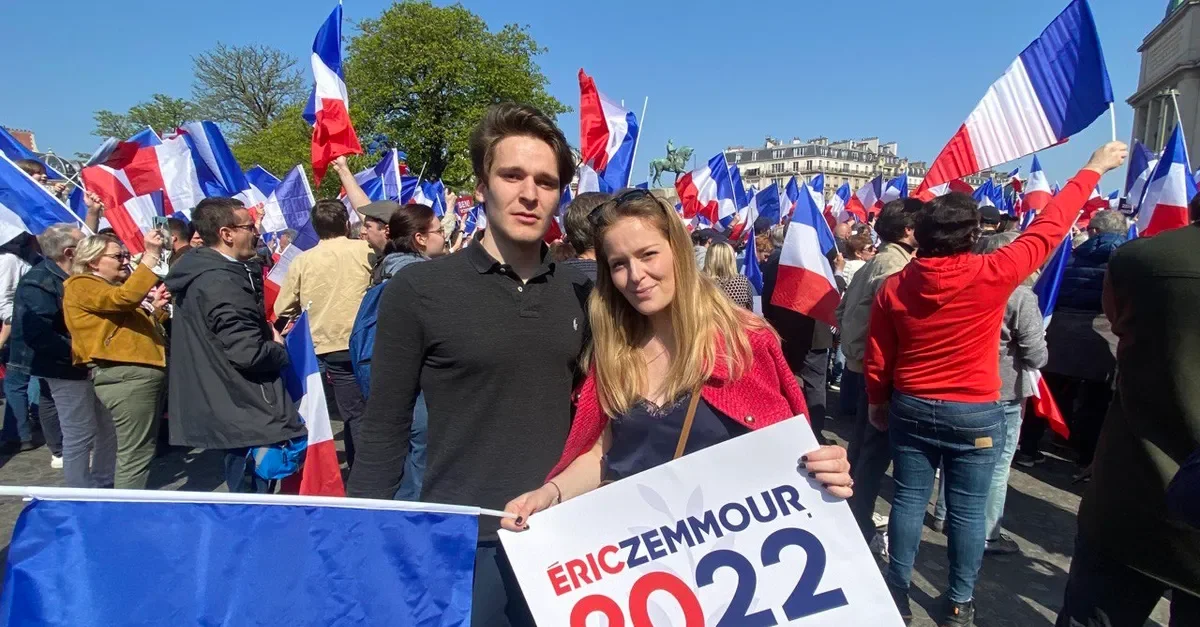 Zemmour-Anhänger bei einer Reconquête-Veranstaltung in Paris vor den Präsidentschaftswahlen 2022