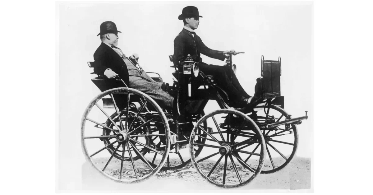 Adolf Daimler mit Sohn Gottlieb