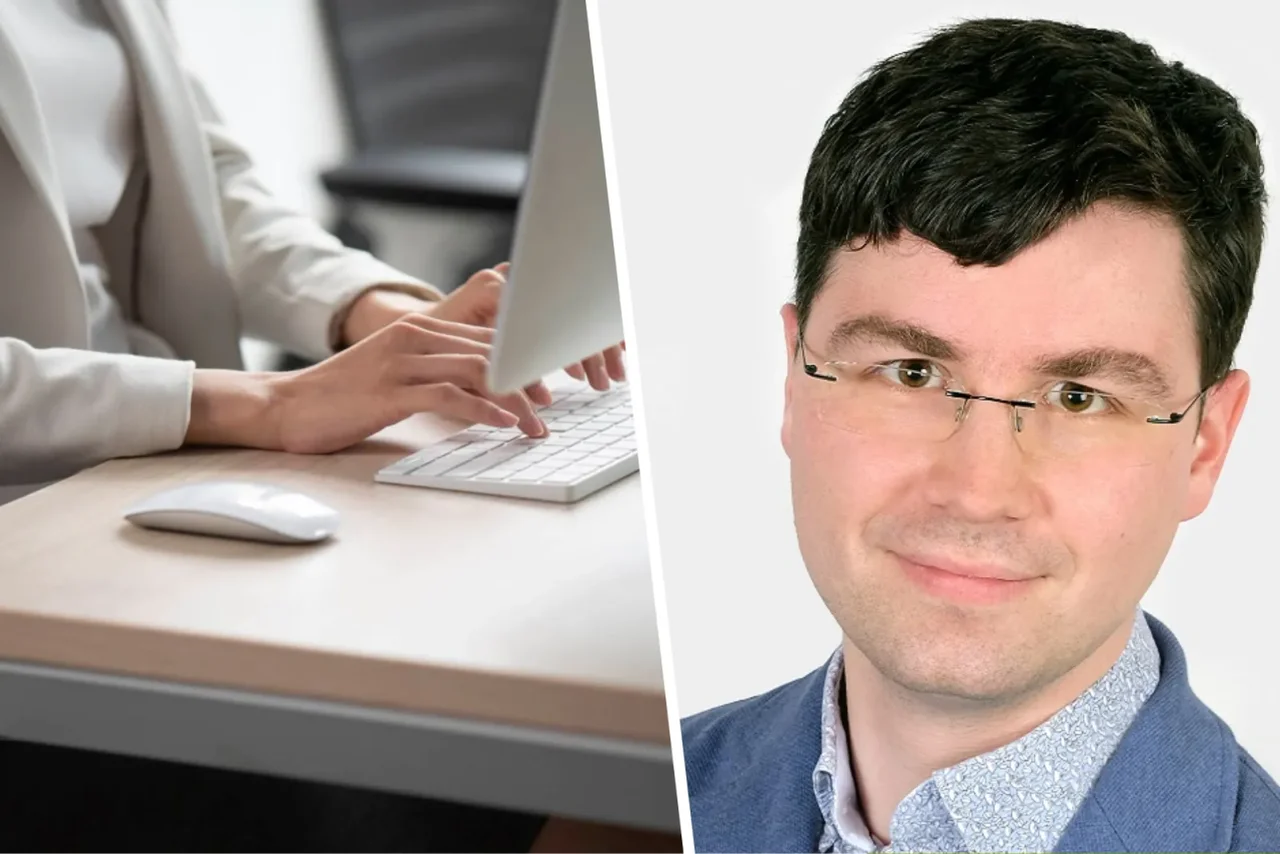 Büroarbeitsplatz und Felix Menzel