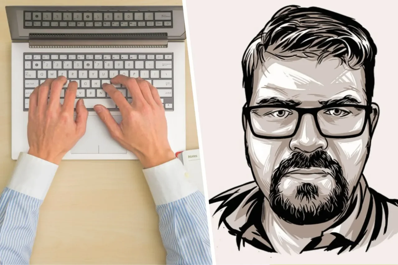 Büroarbeitsplatz und Julian Schernthaner