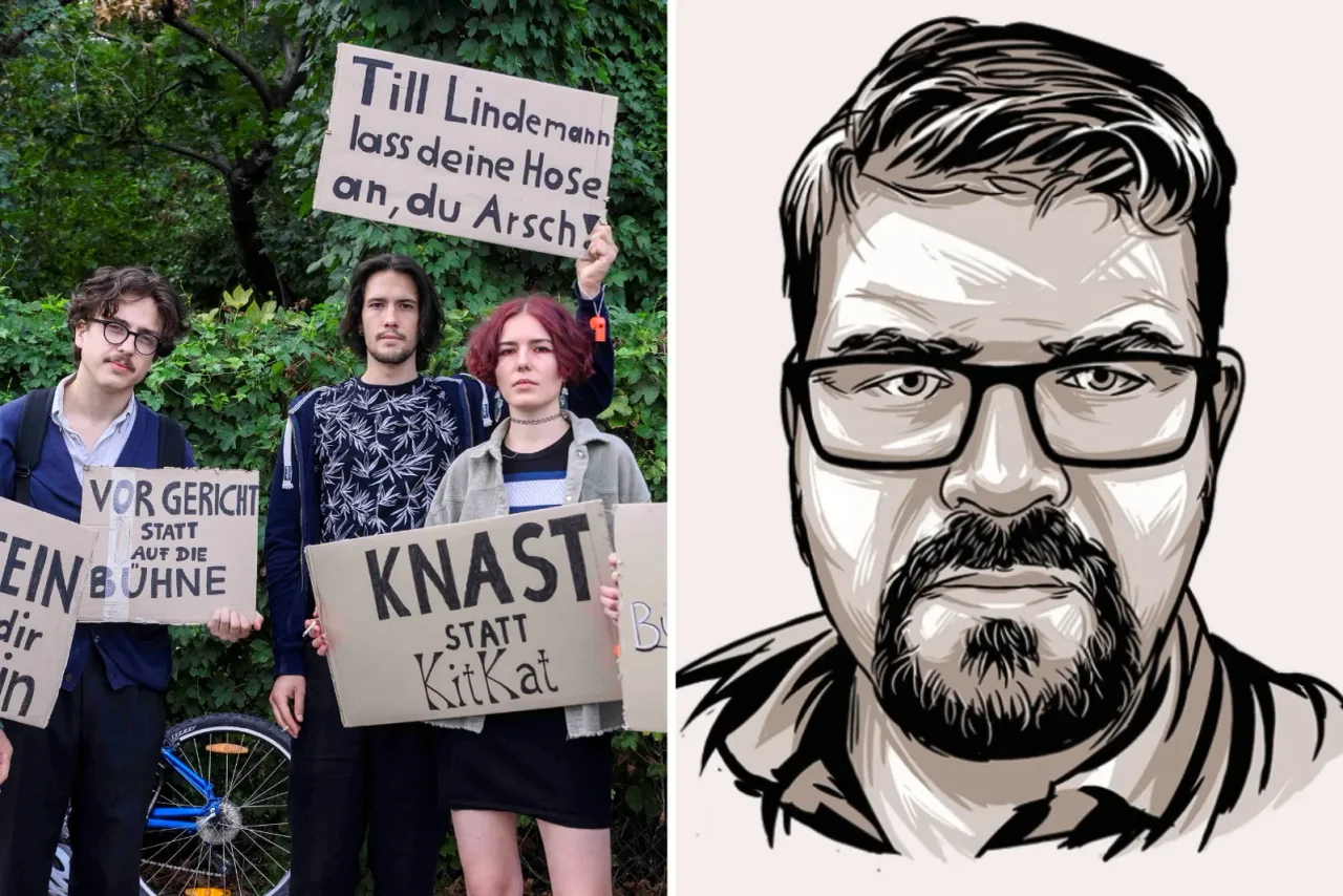 Demonstranten bei der Kundgebung „Keine Bühne für Rammstein“