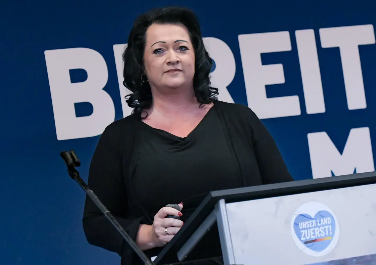 Birgit Bessin (AfD) auf der Veranstaltung in Oranienburg