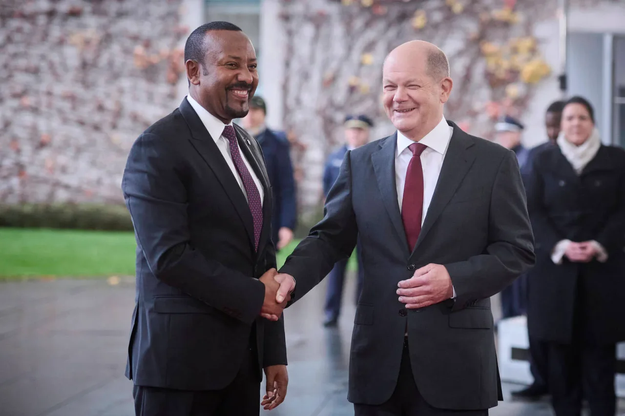 Der äthiopische Ministerpräsident Abiy Ahmed gemeinsam mit Bundeskanzler Olaf Scholz in Berlin.
