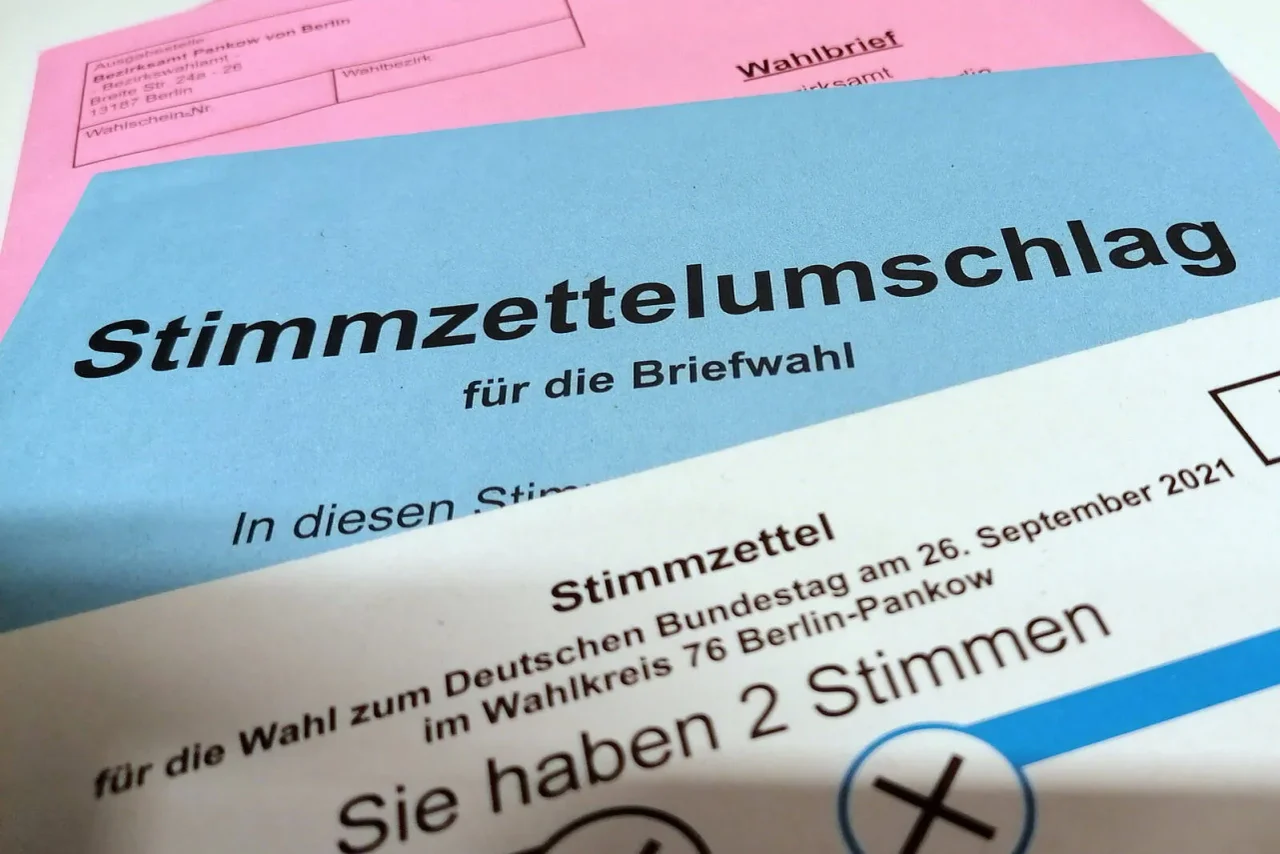 Stimmzettel für die Wiederholung der Wahlen zum Deutschen Bundestag.
