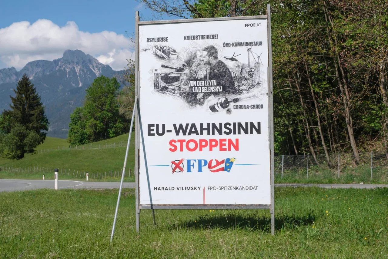 FPÖ-Plakat mit EU-Spitzenkandidat Harald Vilimsky.