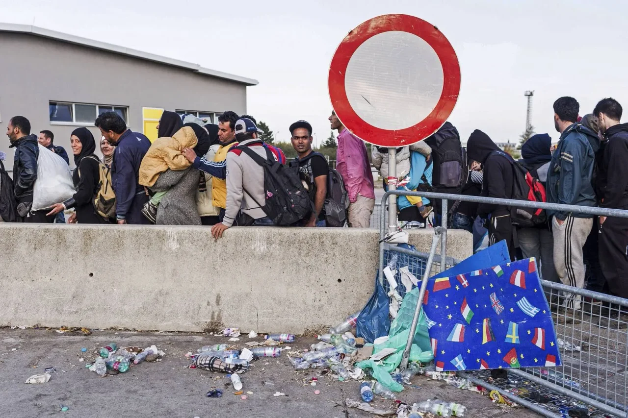 Migranten 2015 in Nickelsdorf.