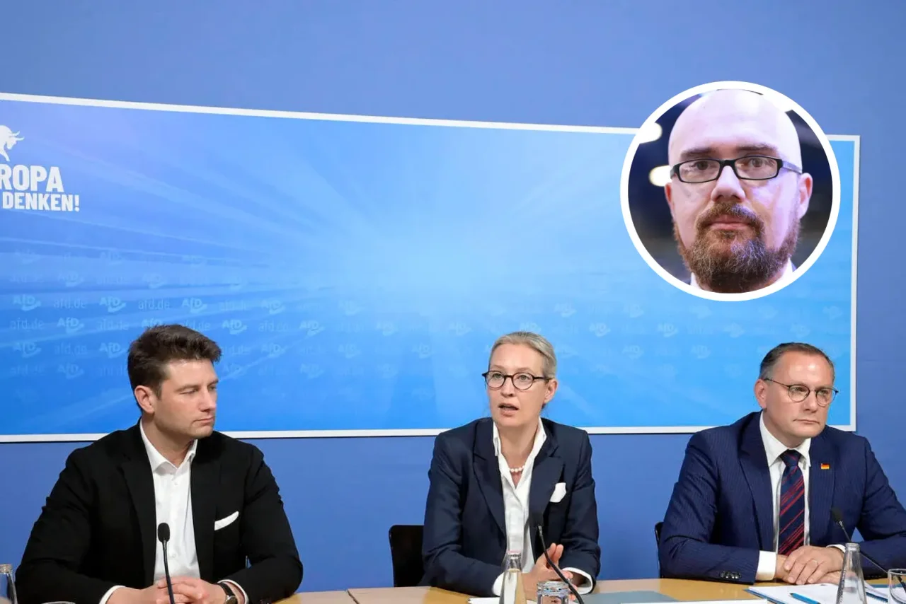 Alice Weidel und Tino Chrupalla gemeinsam mit Rene Aust bei der Pressekonferenz zur EU-Wahl.