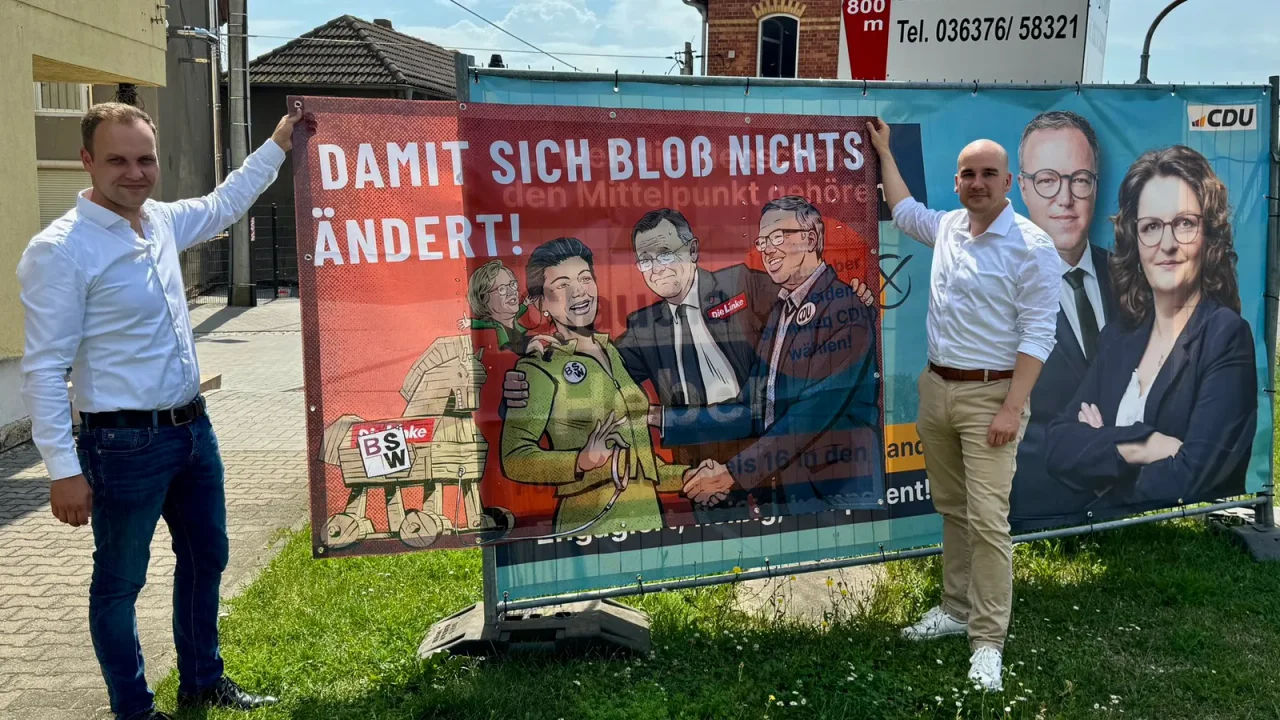 Die AfD-Landtagskandidaten Daniel Haseloff und Robert Teske.