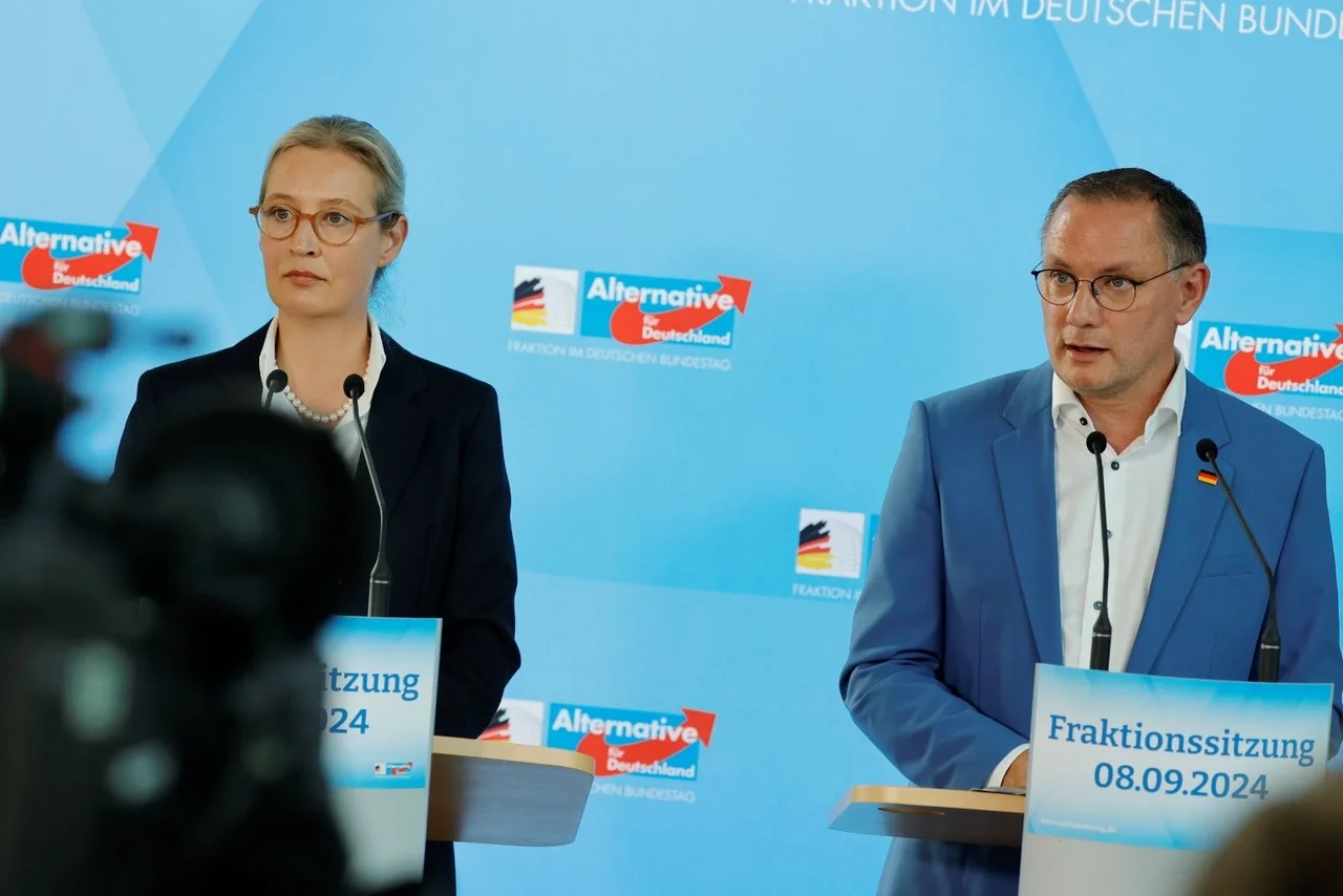 Die Fraktionsvorsitzenden der AfD Alice Weidel und Tino Chrupalla.