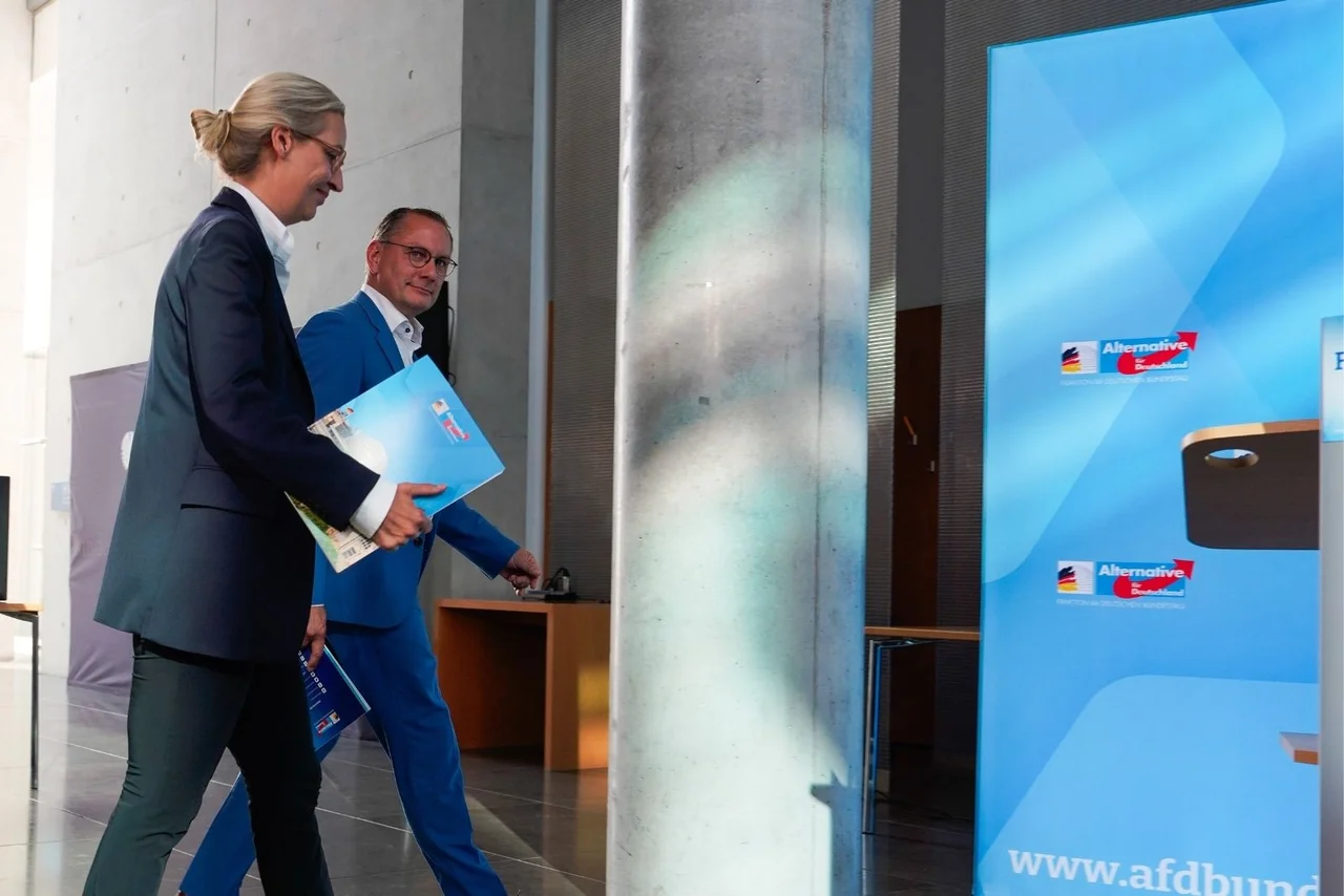 Die beiden AfD-Fraktionsvorsitzenden Weidel und Chrupalla.