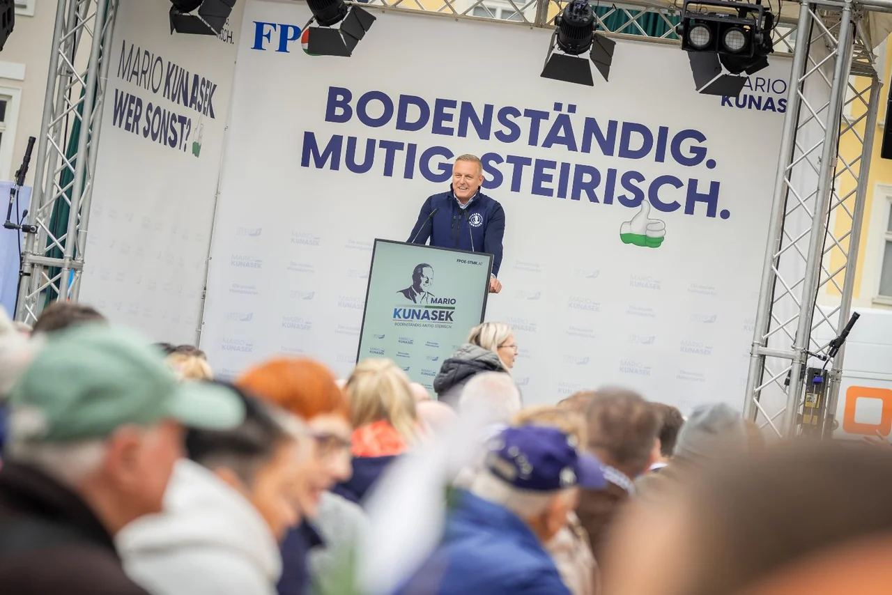 FPÖ-Spitzenkandidat Mario Kunasek in Leoben.