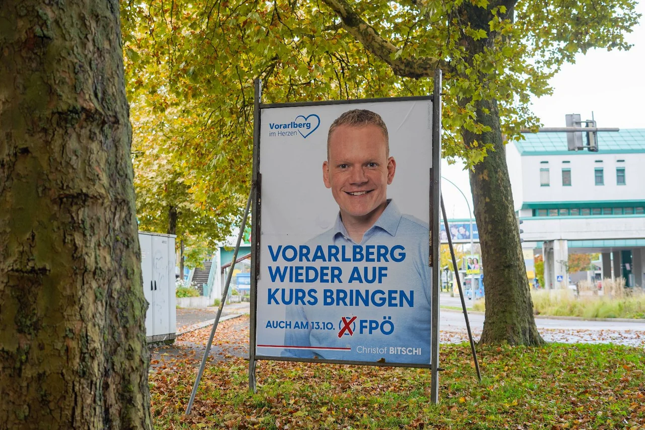 Die FPÖ erreicht bei der Landtagswahl in Vorarlberg den zweiten Platz.